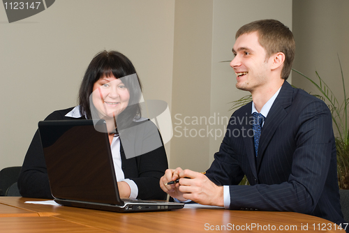 Image of Businessmen with laptop