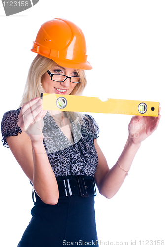 Image of Girl with level