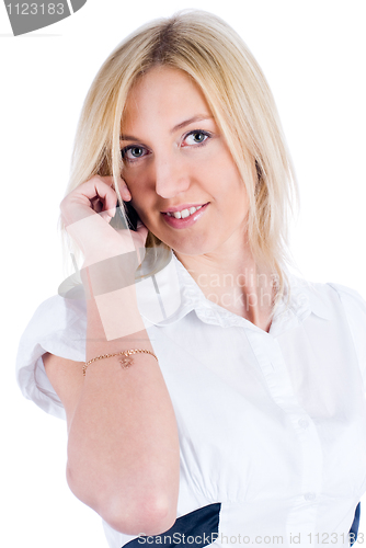 Image of Talking girl by mobile