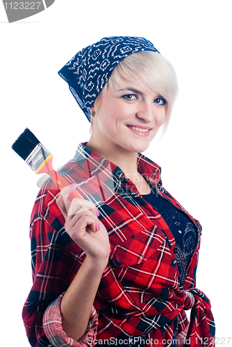 Image of Young woman with paintbrush