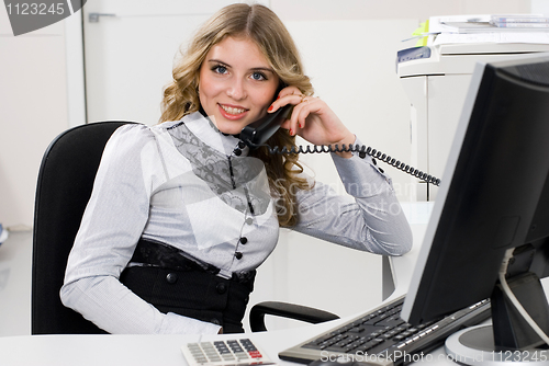 Image of Businesswoman and phone