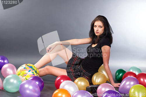 Image of Woman with balloons