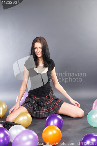 Image of Woman with balloons