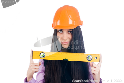 Image of Girl with level