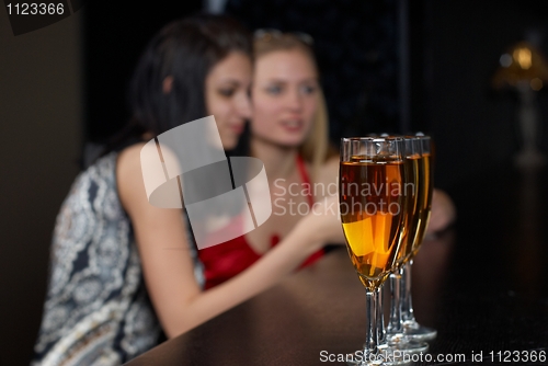 Image of Young women in a bar
