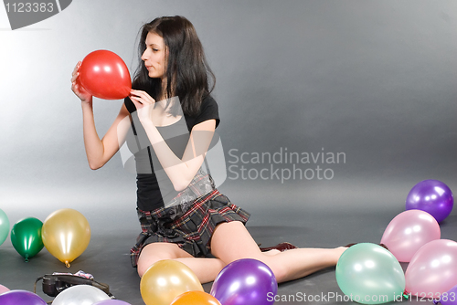 Image of Woman with balloons