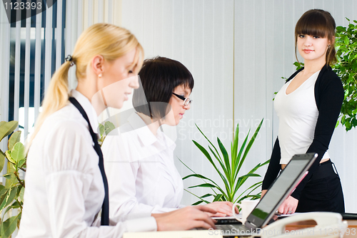 Image of Businesswoman with presentation