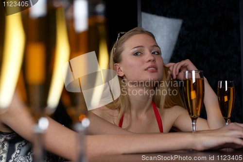 Image of Girl with wine glass