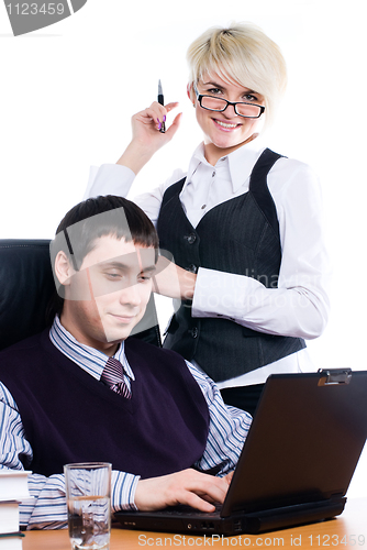 Image of Business team with laptop