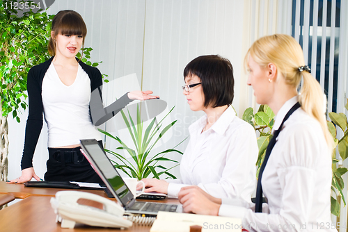 Image of Businesswoman with presentation