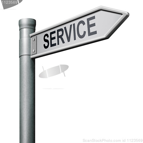 Image of  road sign arrow to service