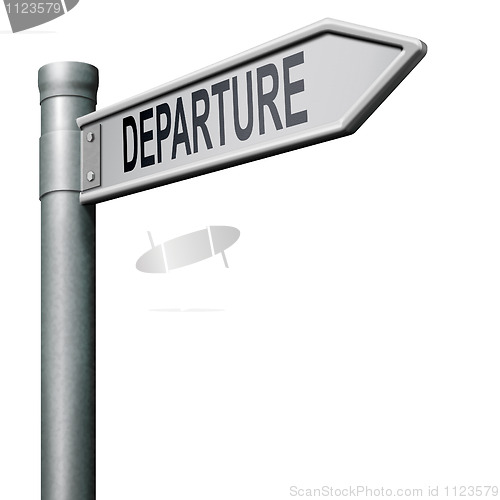 Image of departure road sign arrow