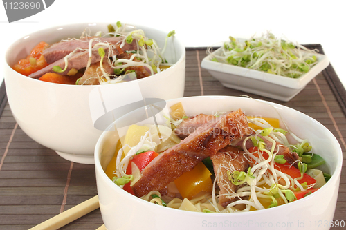 Image of Duck breast with fried noodles