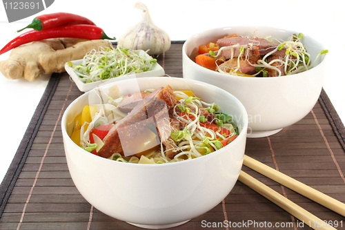 Image of Duck breast with fried noodles