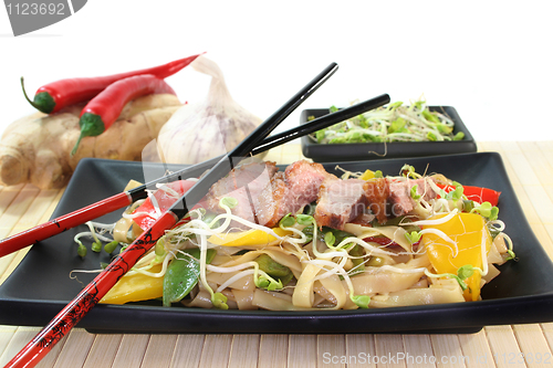 Image of Duck breast with fried noodles