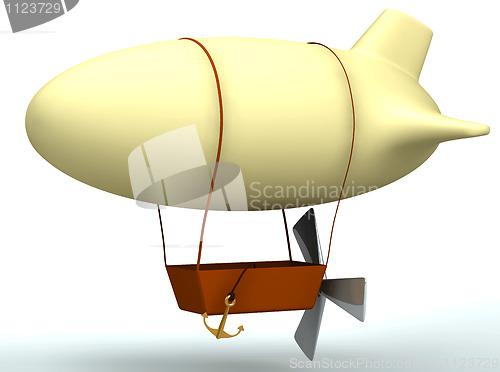 Image of 3d cartoon dirigible balloon