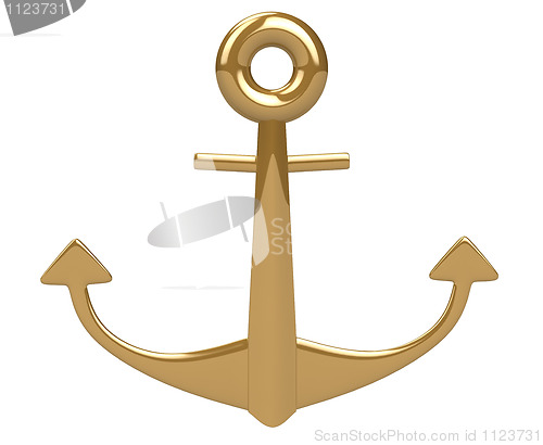 Image of 3d gold shiny anchor