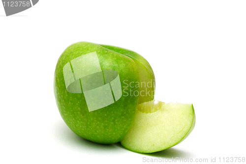 Image of sliced green apple