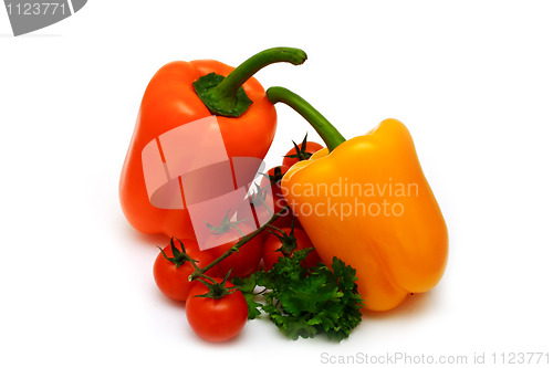 Image of fresh colourful paprika with tomatoes