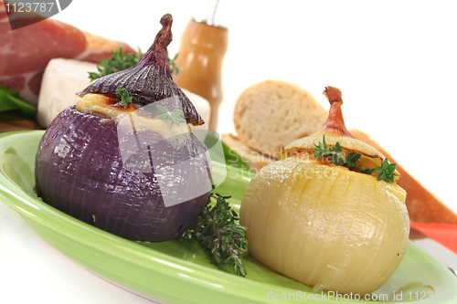 Image of stuffed onions with goat cheese