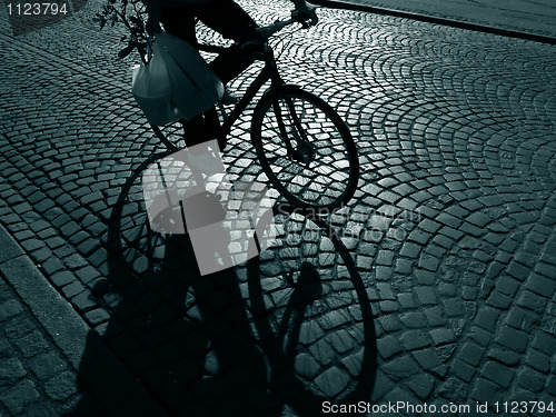 Image of Late shopping cyclist