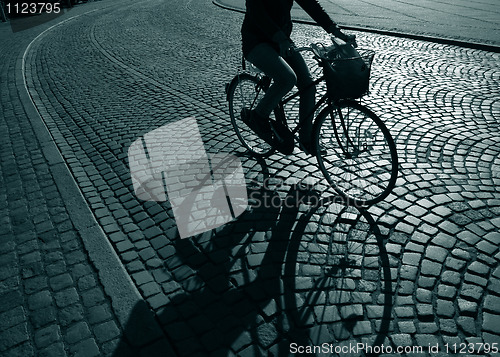 Image of Lonely female cyclist