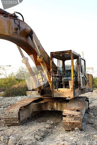 Image of Heavy Duty Construction Equipment Parked at Worksite
