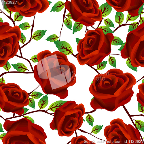 Image of Roses over white, pattern