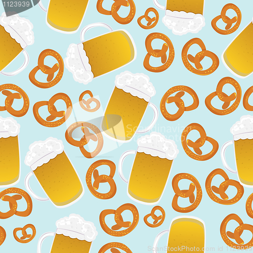 Image of Beer mugs and pretzels