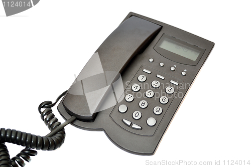 Image of Black telephone on a white background