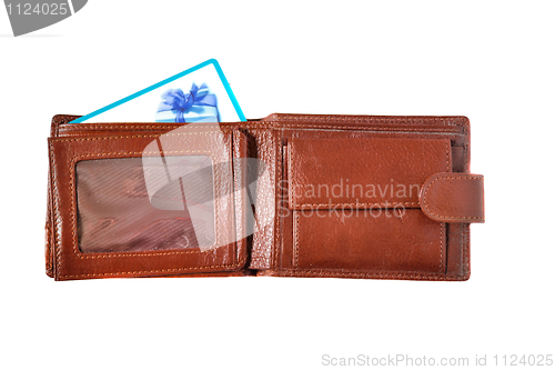 Image of Brown wallet with discount card