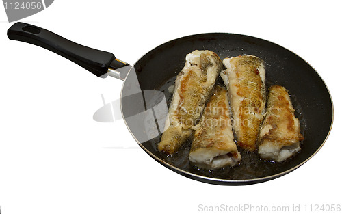 Image of fried fish in a frying pan
