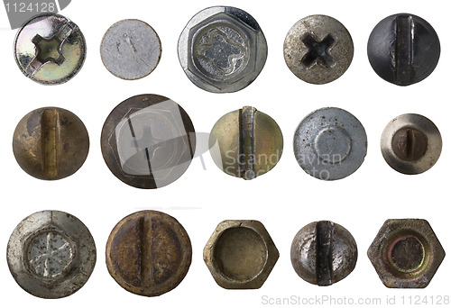 Image of screw and bolts heads