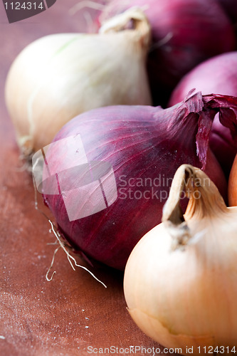 Image of Red and yellow onions