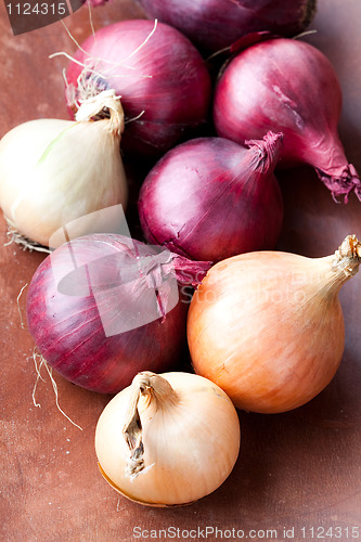 Image of Red and yellow onions