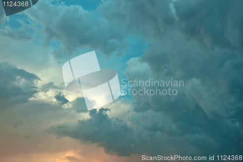 Image of Beautiful volumetric cumulus clouds in sky