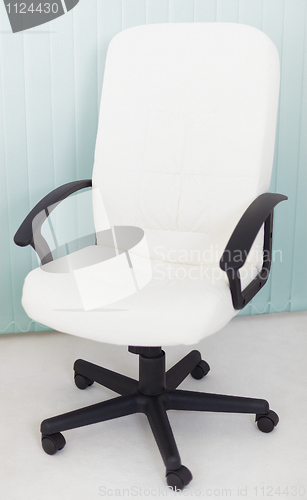 Image of Big white office leather armchair for the chief