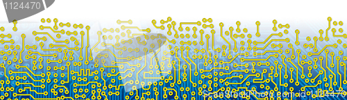 Image of Blue circuit board graphical border