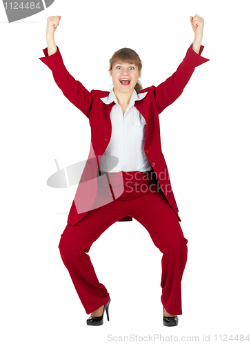 Image of Woman emotionally triumphant and jubilant