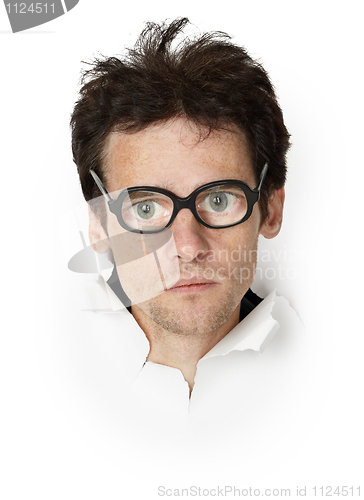 Image of Funny man in an old-fashioned spectacles