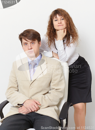 Image of Business portrait of director and secretary