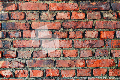 Image of Old dilapidated brick wall - background