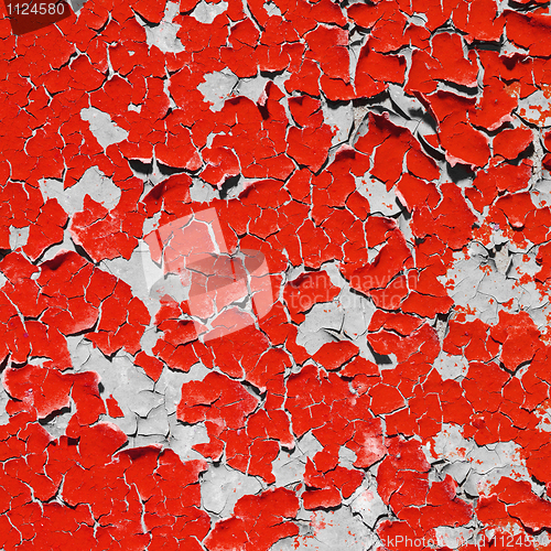 Image of Red texture peeling paint on wall