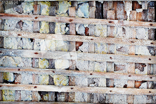 Image of Old lattice - skeleton of concrete wall