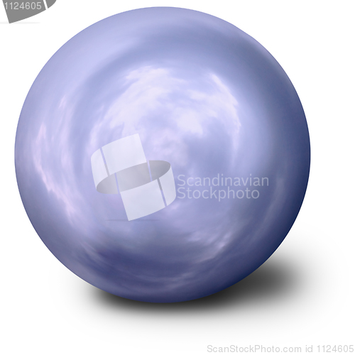 Image of Spiritualistic blue ball on white background