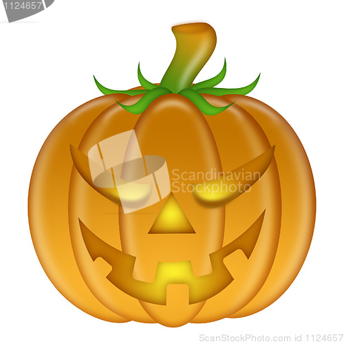 Image of Halloween Carved Pumpkin Isolated on White Background