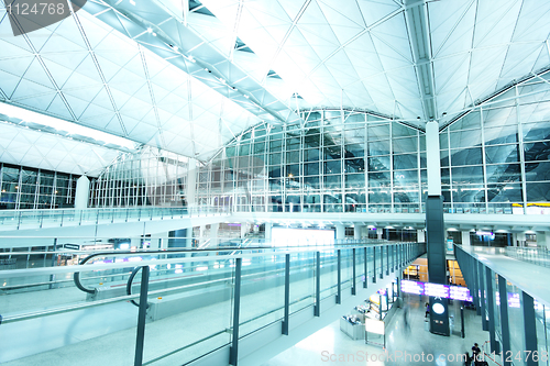 Image of hall at airport in Hong Kong