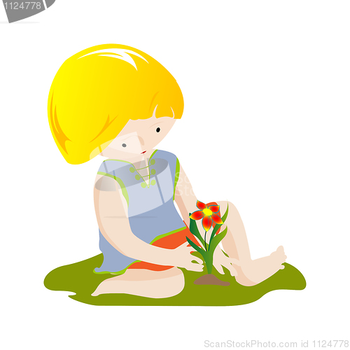 Image of Boy with flower