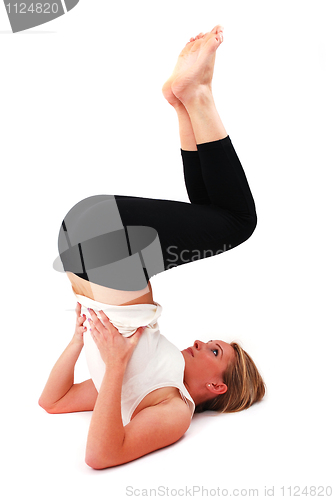 Image of Beautiful girl practicing yoga