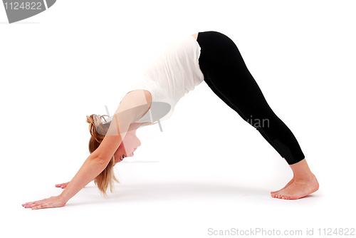 Image of Beautiful girl practicing yoga